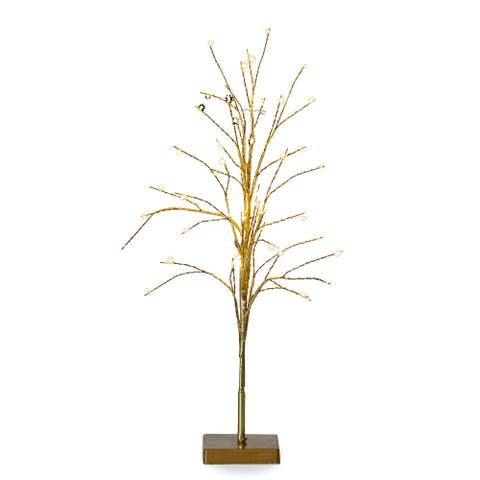 Glint LED Tall Gold Artificial Christmas Tree Indoor Decor