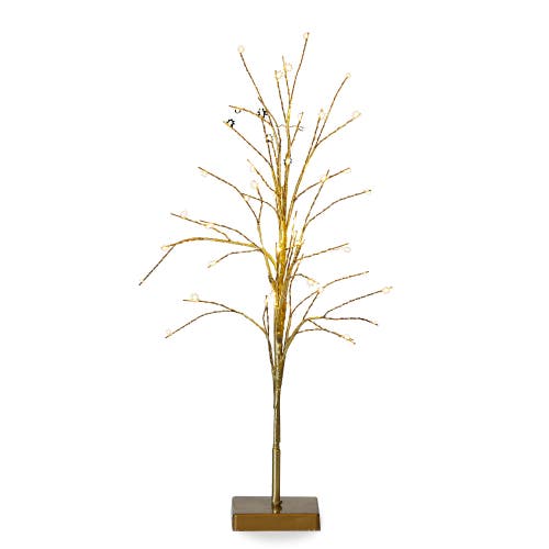 Tag Glint Led Tall Gold Artificial Christmas Tree Indoor Decor In Gold