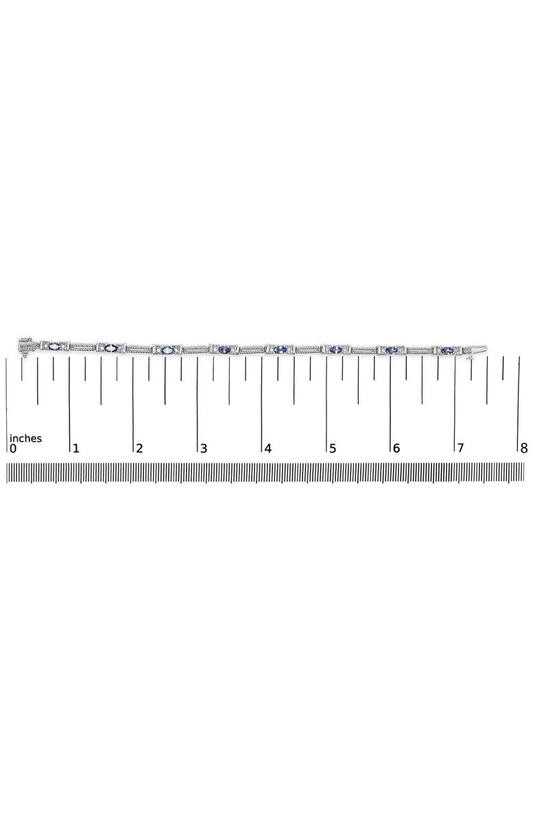 Haus of Brilliance 14K Gold Tanzanite & Diamond Accent Cord Style Link Bracelet, Alternate, color, White