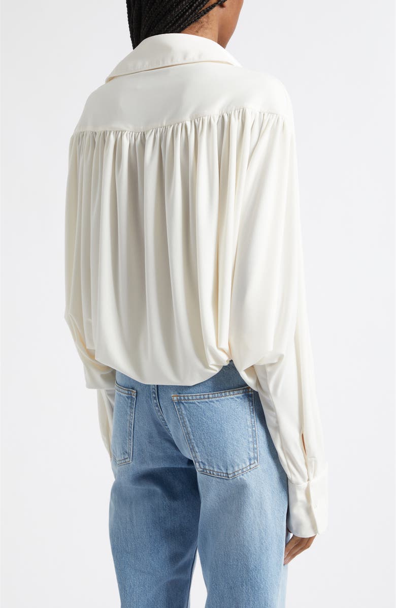 Coperni Oversize Draped Bodysuit, Alternate, color, White