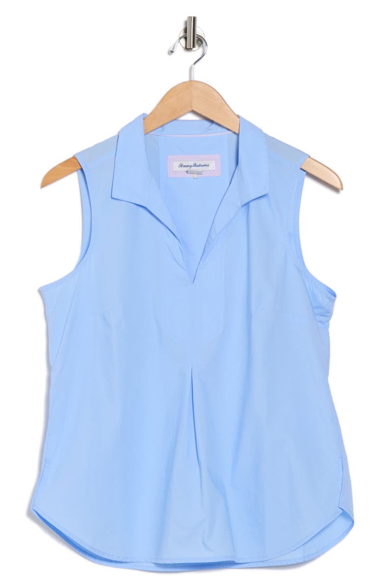 Tommy Bahama Oceana Sleeveless Poplin Top, Alternate, color, Light Sky