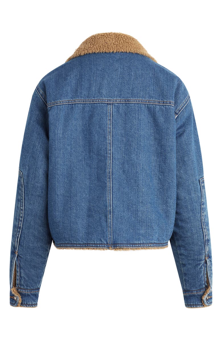 Favorite Daughter The Bridget Denim Trucker Jacket with Faux Shearling Lining, Alternate, color, 
