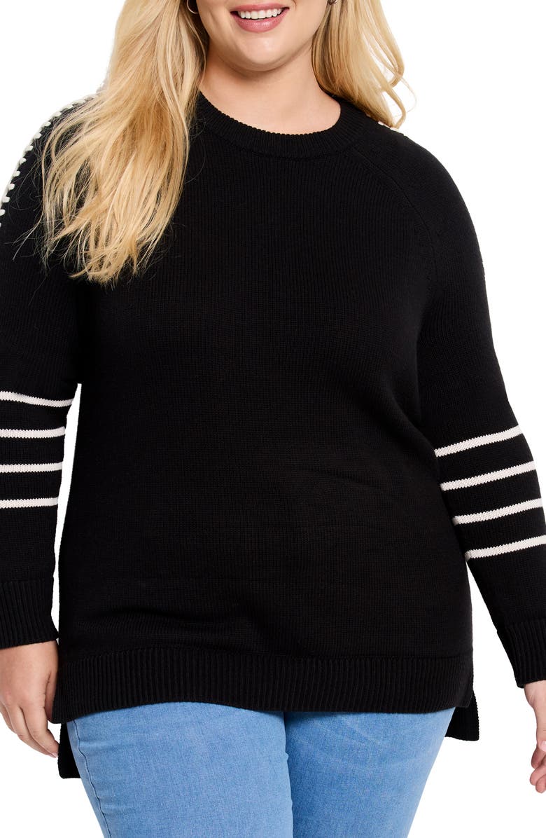 NIC+ZOE Dashing Down Whipstitch High/Low Sweater, Main, color, 