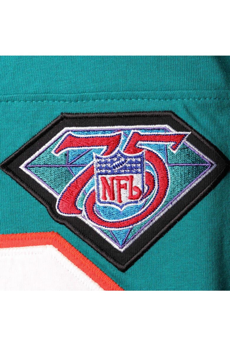 Men's Mitchell & Ness Dan Marino Aqua Miami Dolphins Throwback Retired Player Name & Number Long Sleeve Top, Alternate, color, Aqua