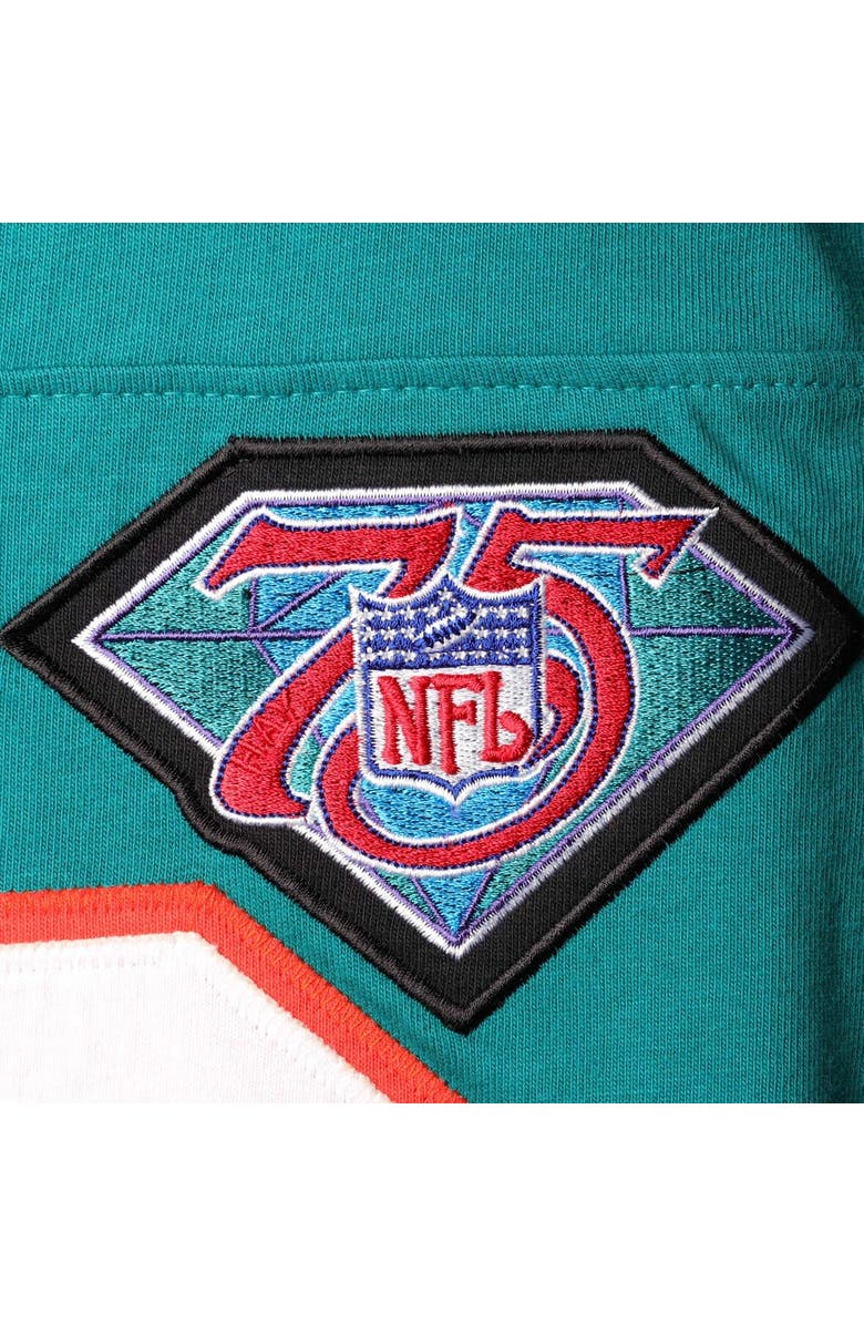Mitchell & Ness Men's Mitchell & Ness Dan Marino Aqua Miami Dolphins Throwback Retired Player Name & Number Long Sleeve Top, Alternate, color, Aqua