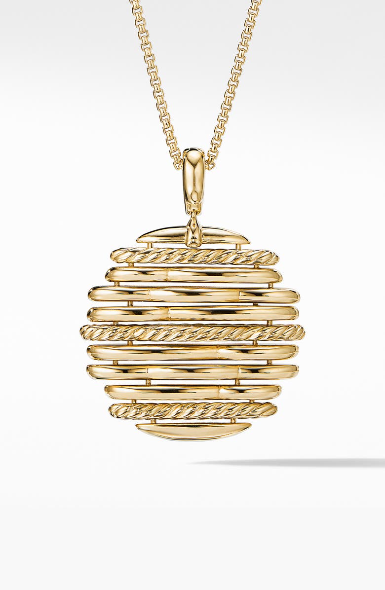 David Yurman Tides Pendant Necklace in 18K Yellow Gold with Diamonds, Alternate, color,
