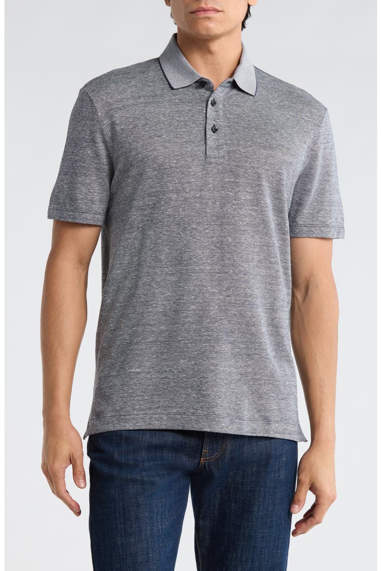 Press Short Sleeve Polo, Main, color, DARK BLUE
