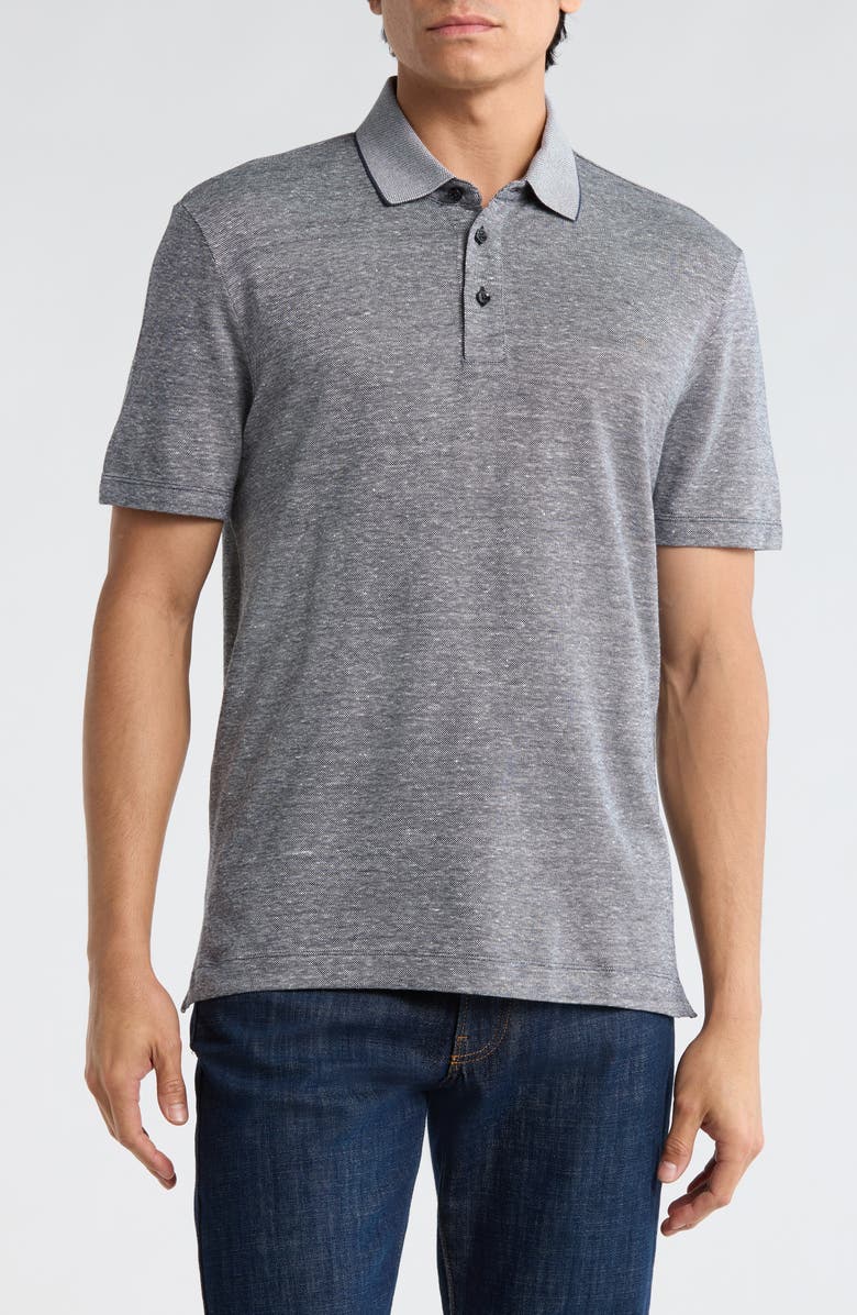 BOSS Press Short Sleeve Polo, Main, color, Dark Blue