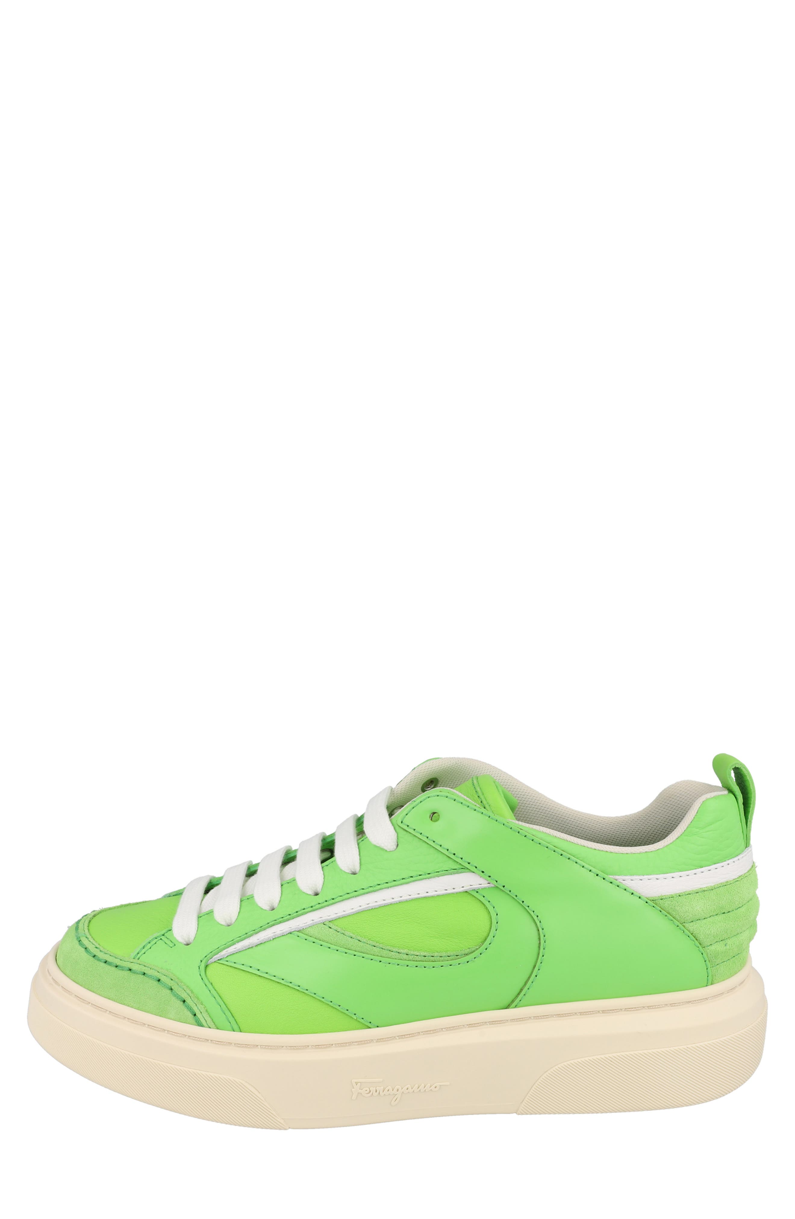 FERRAGAMO Cassina Mix Lace Up Sneaker, Alternate, color, Green
