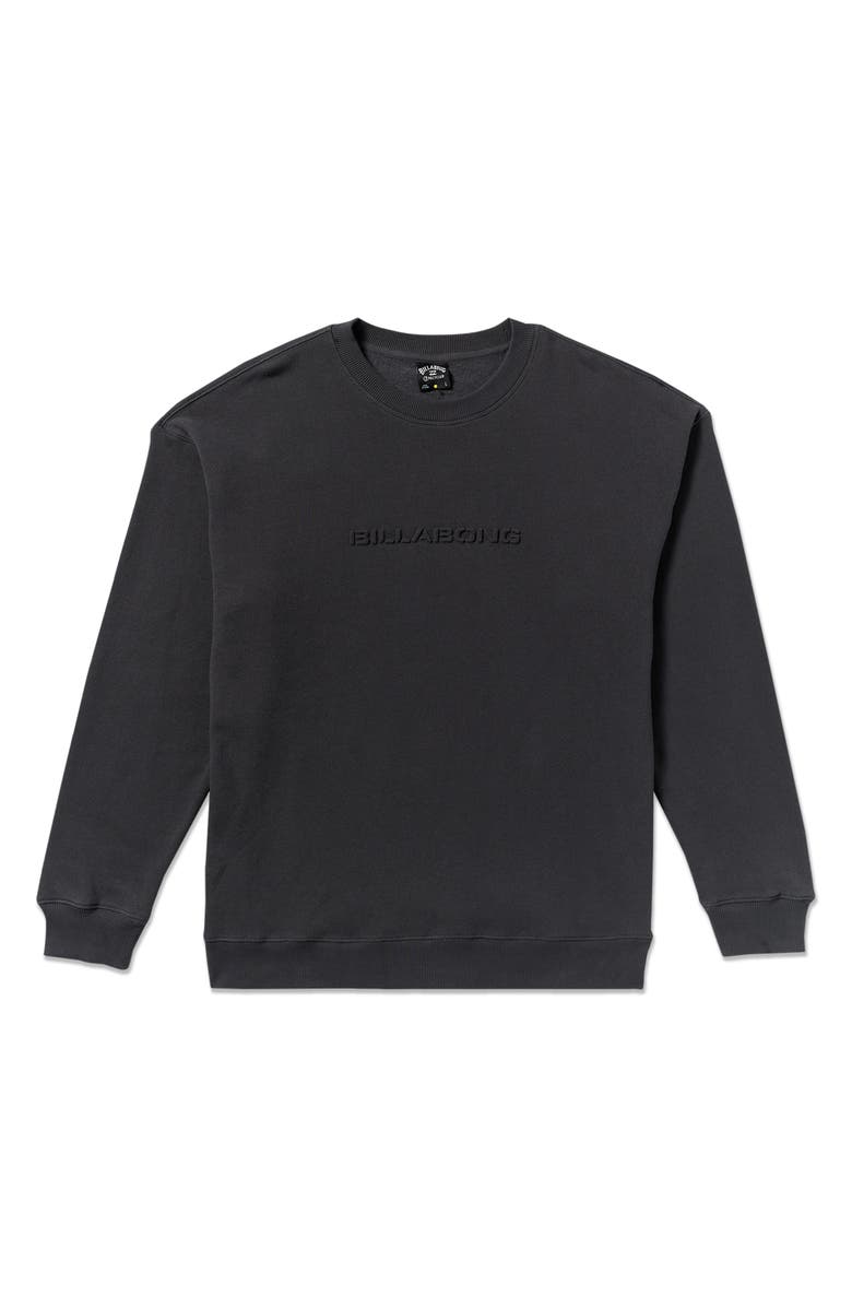 Billabong Iconic Embossed Oversize Cotton Blend Sweatshirt, Alternate, color, Black