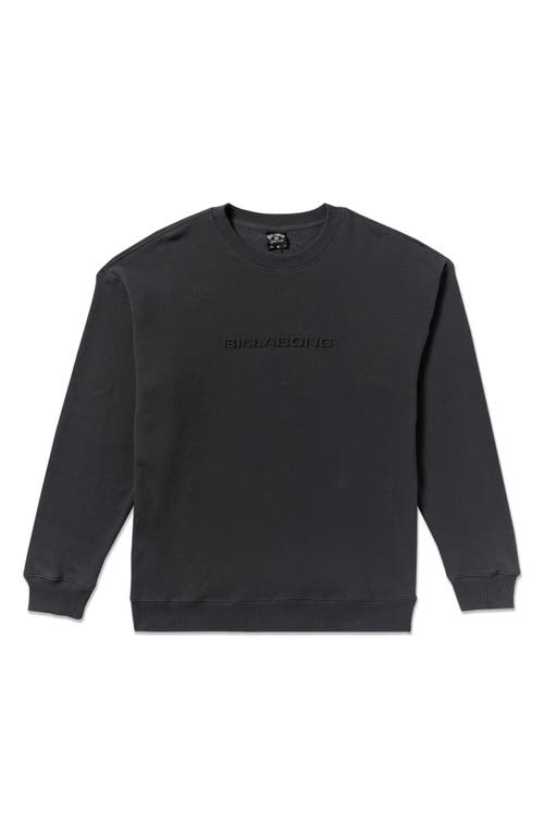 Billabong Iconic Embossed Oversize Cotton Blend Sweatshirt In Black