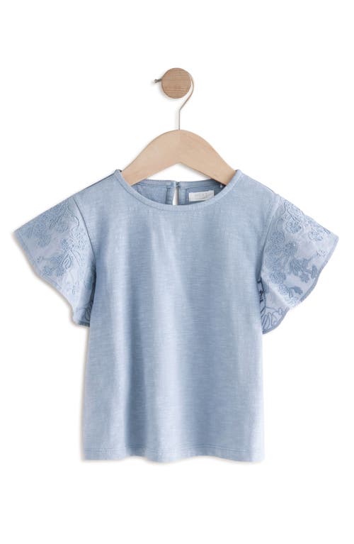 Shop Next Kids' Embroidered Flutter Sleeve Cotton Top