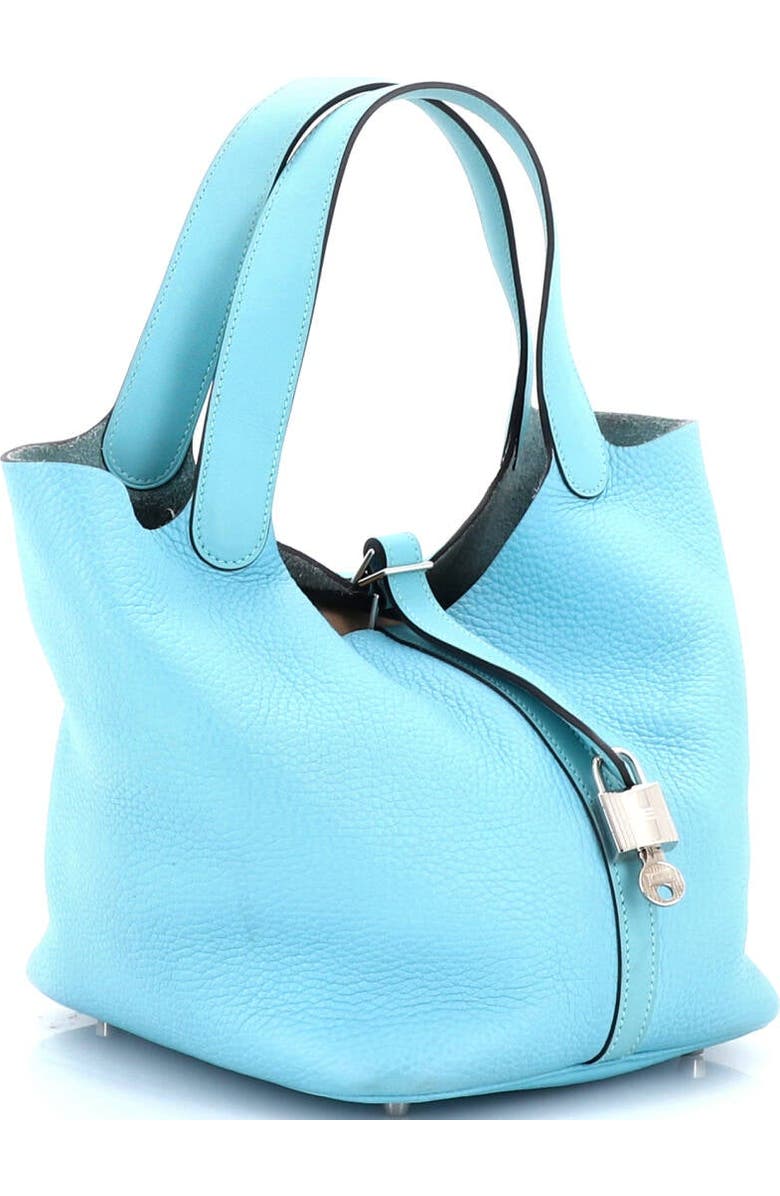 Pre-Owned Hermes Picotin Lock Bag Clemence MM, Alternate, color, Bleu Atoll