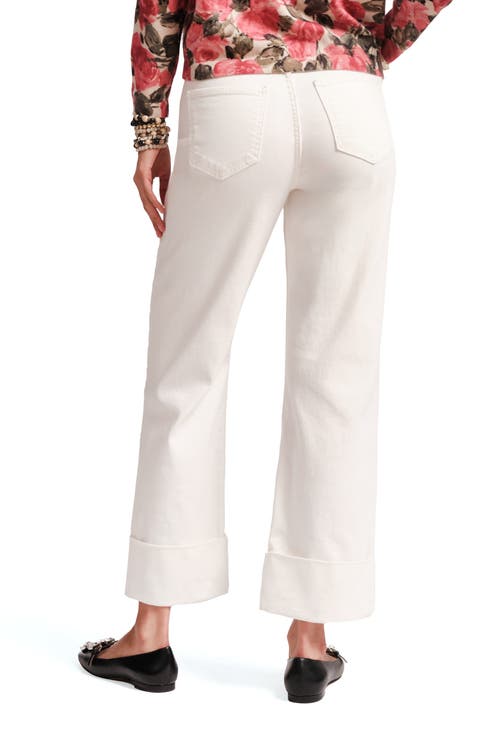 Frances Valentine Smarty Cuffed Jeans In White In White