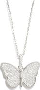 SHYMI Pavé Butterfly Pendant Necklace
