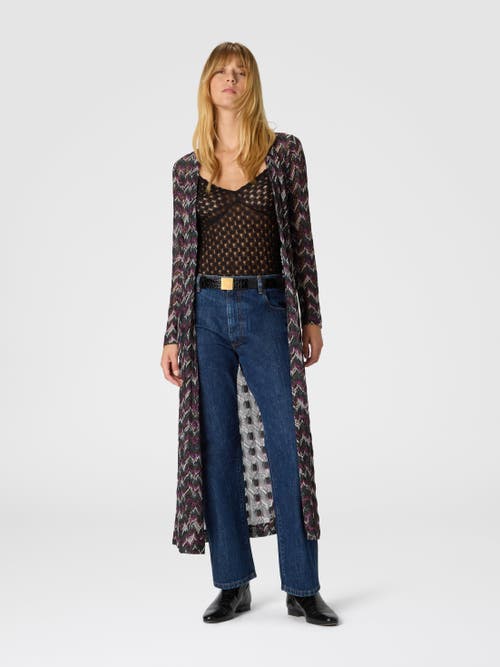 Missoni Long Cardigan In Embroidered Lace In Black