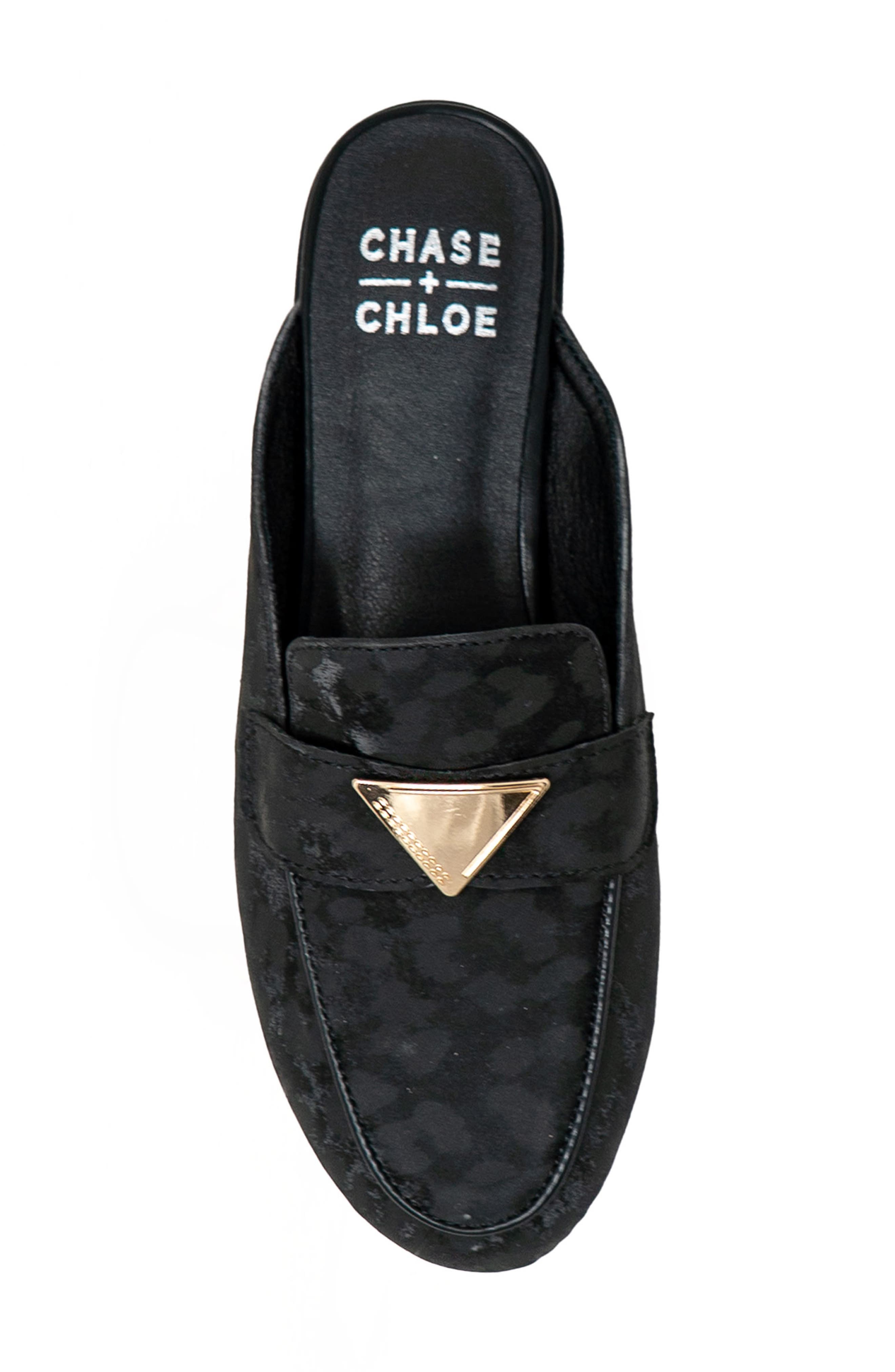 CHASE AND CHLOE Loafer Mule, Alternate, color, Black
