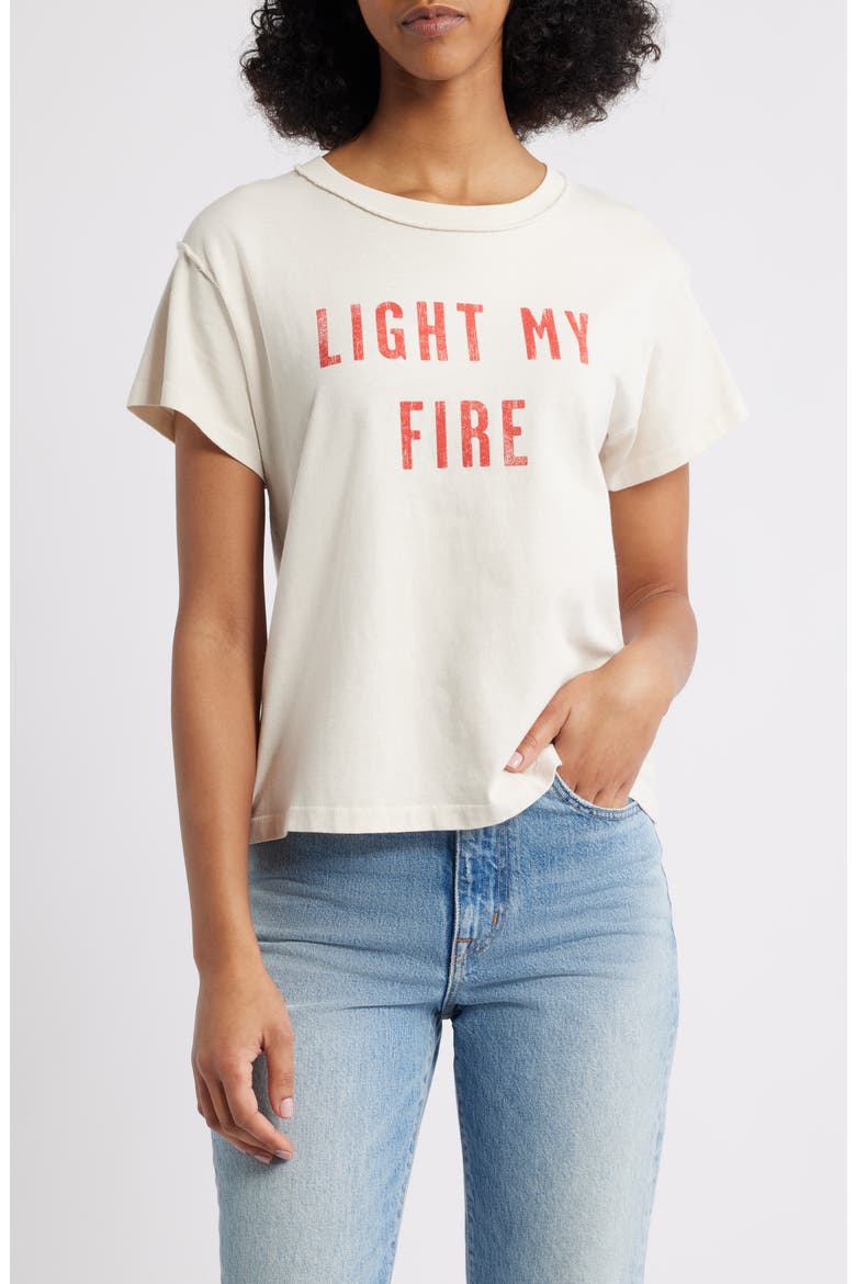The Doors Light My Fire Cotton Graphic T-Shirt, Main, color, DIRTY WHITE