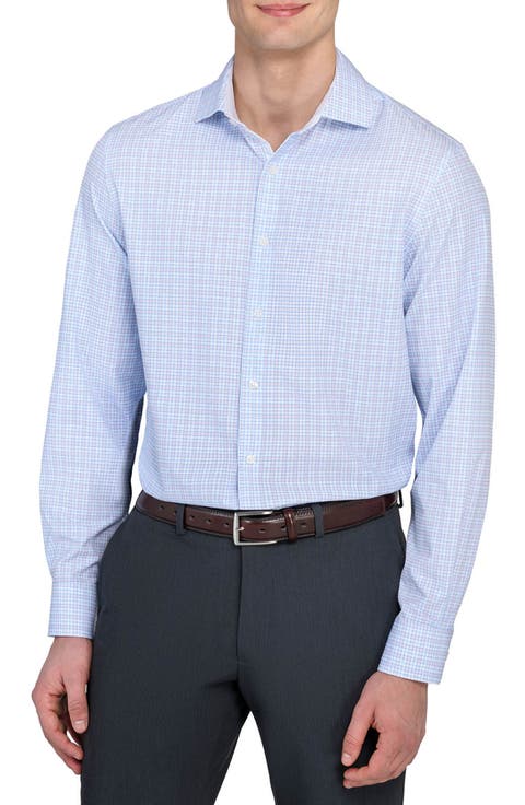 Slim Fit Microcheck Performance Dress Shirt