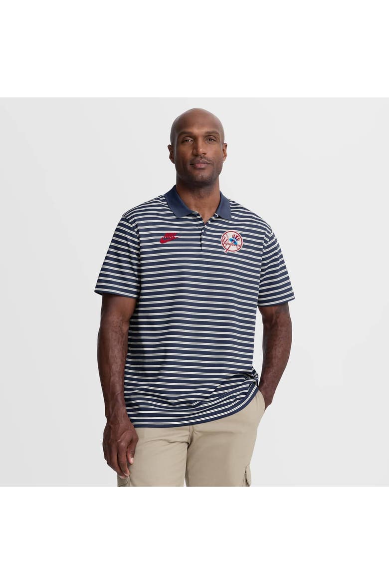 Men's Nike  Navy New York Yankees Cooperstown Collection Dri-FIT Victory Striped Polo, Main, color, Navy