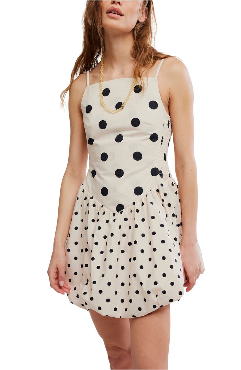 Free People Misty Polka Dot Bubble Hem Minidress, Alternate, color, 