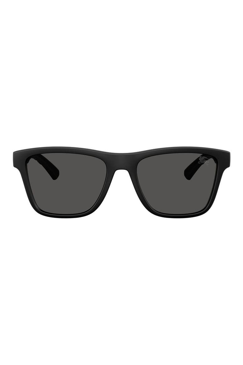 55mm Square Sunglasses, Main, color, MATTE BLACK / DARK GREY