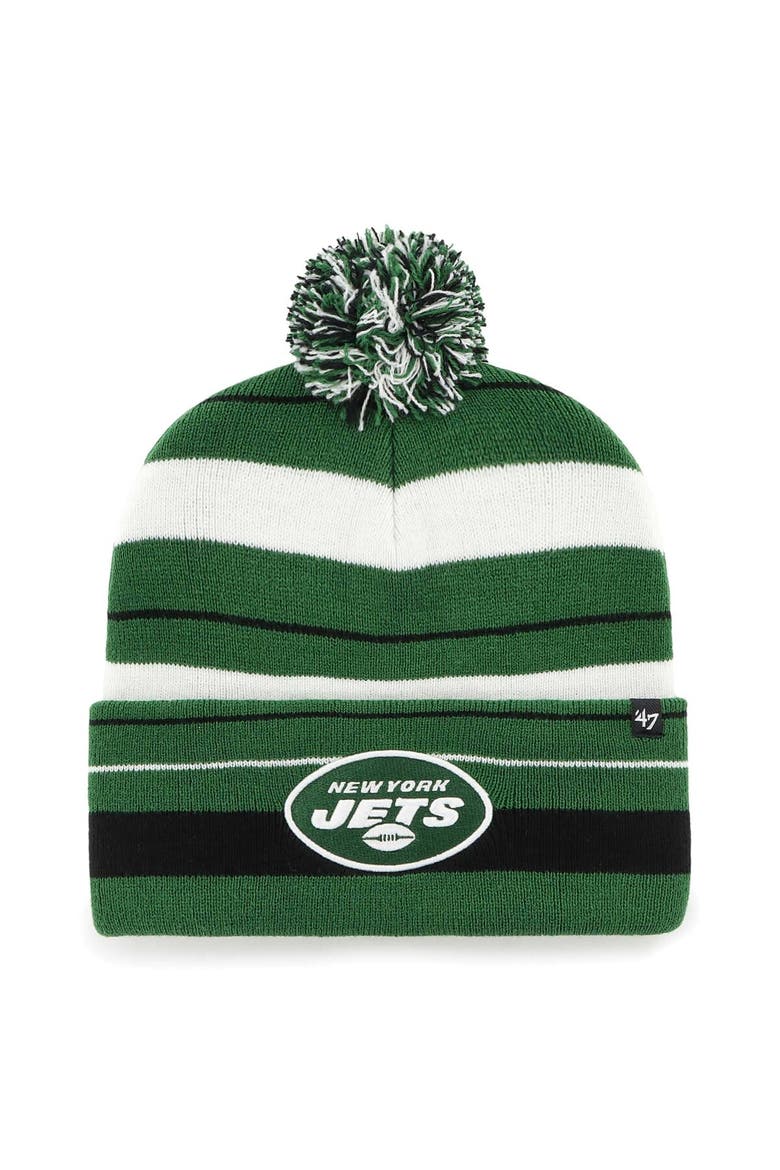 Men's '47 Green New York Jets Powerline Cuffed Knit Hat with Pom, Main, color, Green