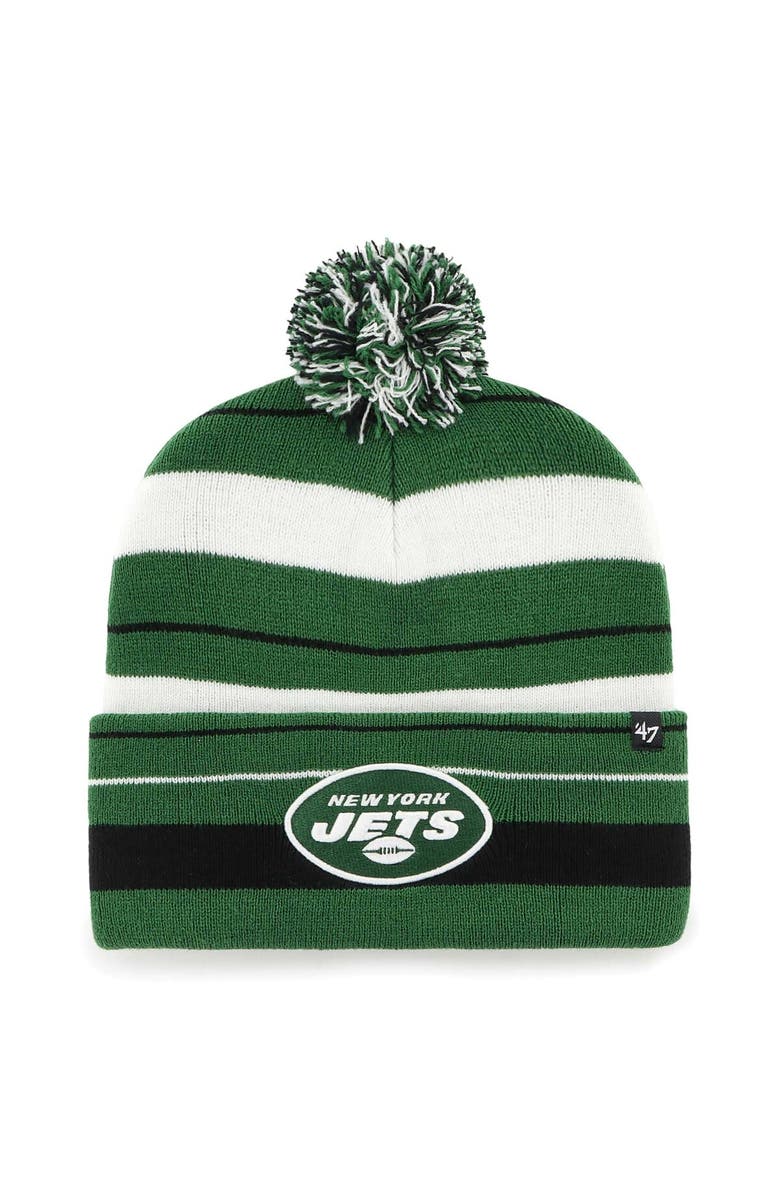 '47 Men's '47 Green New York Jets Powerline Cuffed Knit Hat with Pom, Main, color, Green