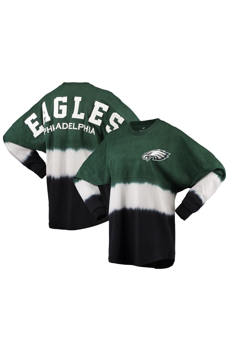 FANATICS Women's Fanatics Branded Midnight Green/Black Philadelphia Eagles Ombre Long Sleeve T-Shirt, Main, color, 