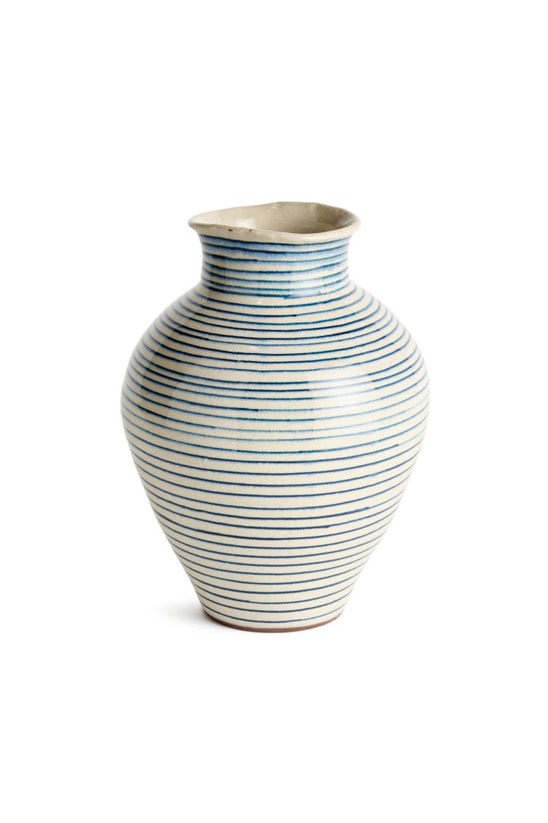 Mirela Medium Blue Terracotta Vase, Main, color, Blue