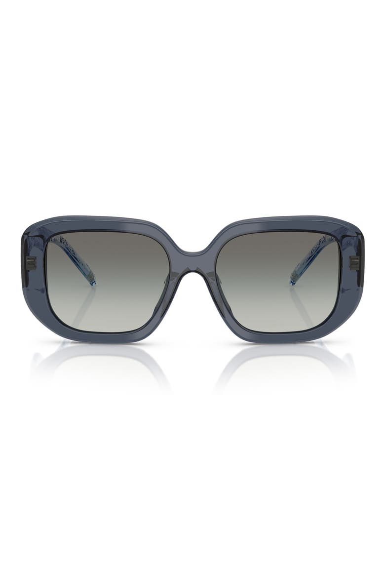 54mm Irregular Sunglasses, Main, color, TRANSPARENT BLUE / GREY