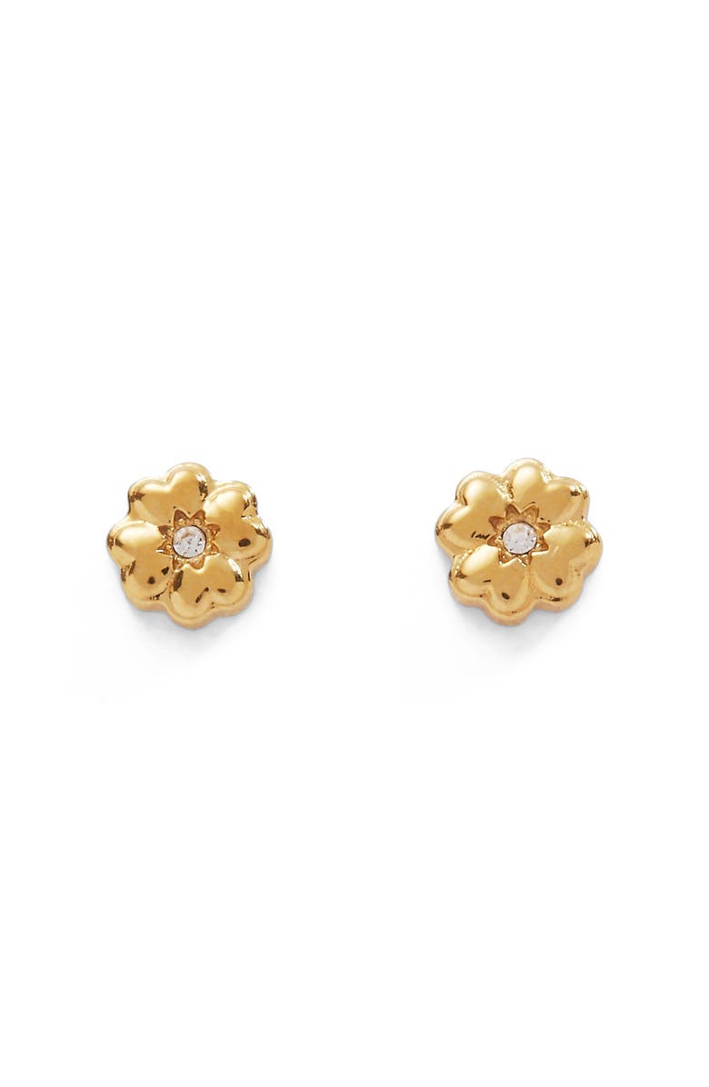 Alex and Ani Clover Mini Stud Earrings, Main, color, Gold