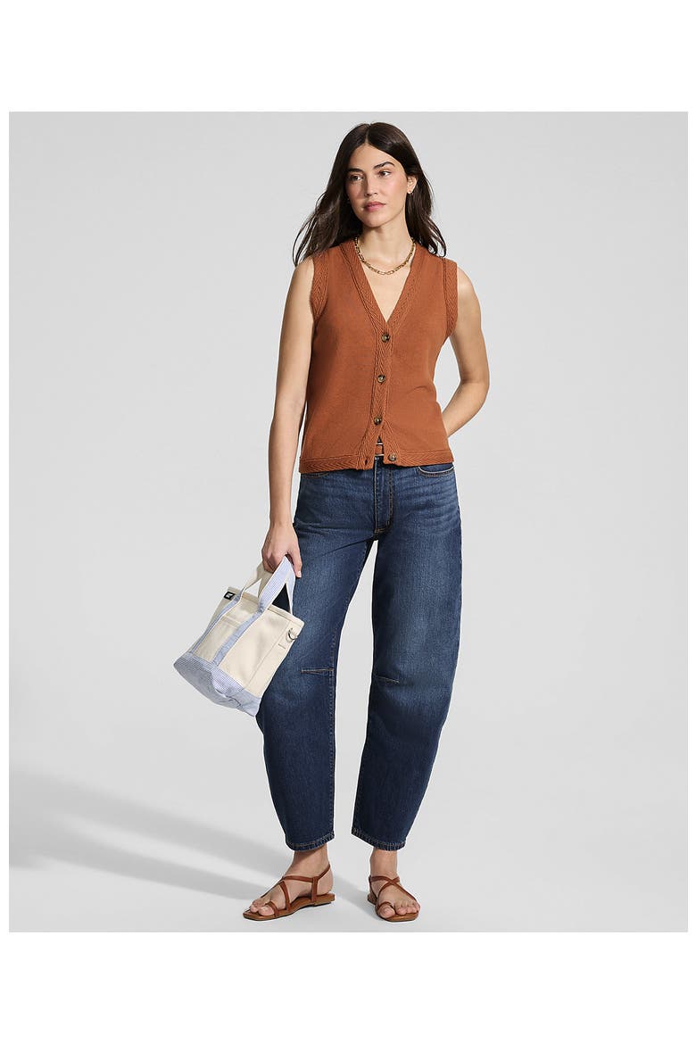 Soft Denim Relaxed Barrel Leg Ankle Jeans, Alternate, color, Dark Indigo Blue Wash