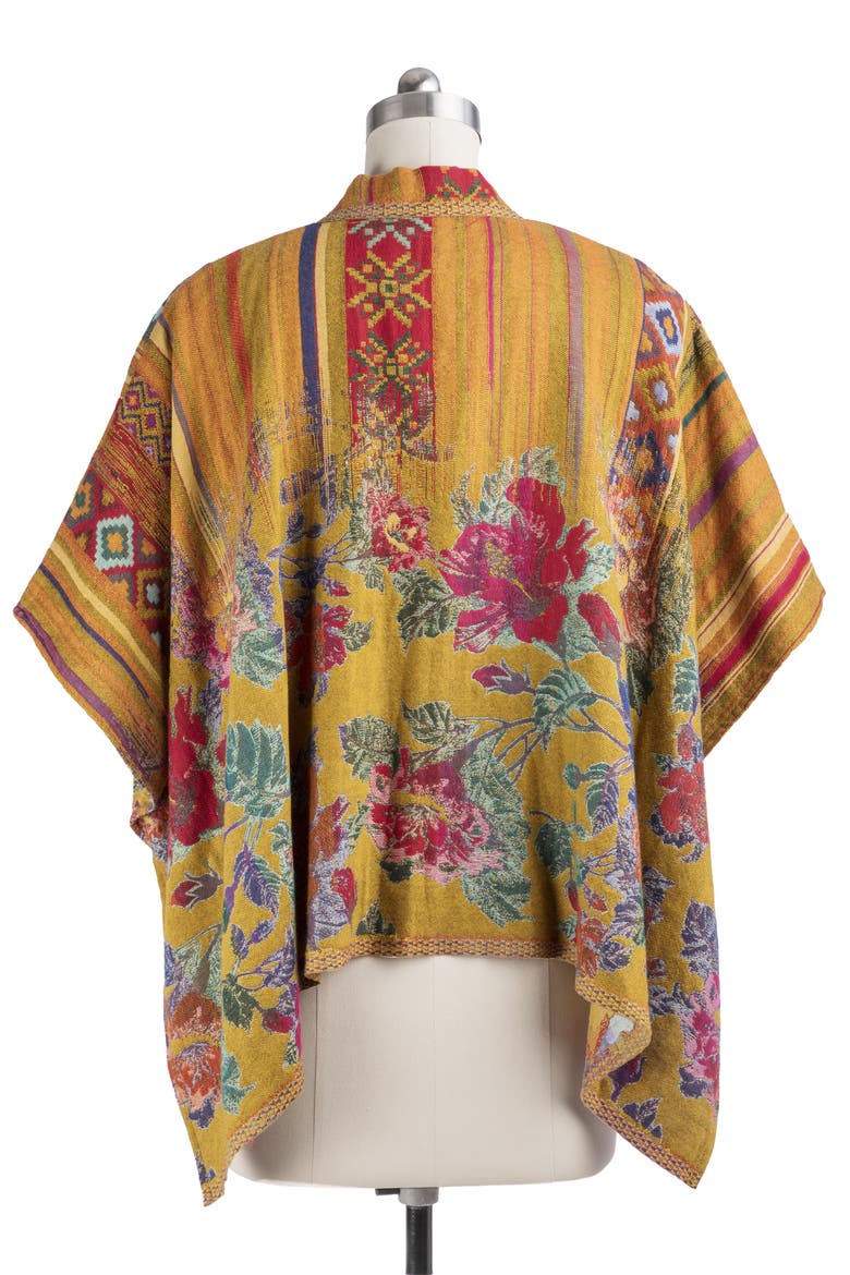 Floral Geometric Ruana, Alternate, color, YELLOW