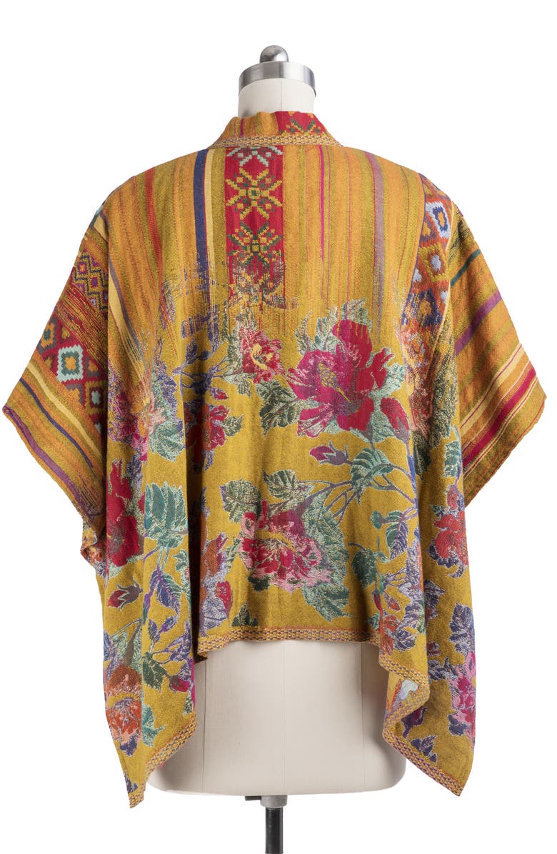SAACHI Floral Geometric Ruana, Alternate, color, Yellow