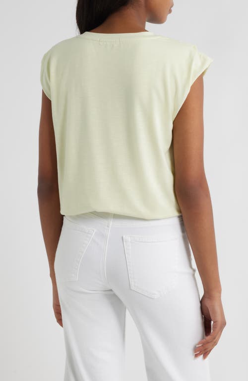 Wit & Wisdom Pleated Cap Sleeve T-shirt In Yellow