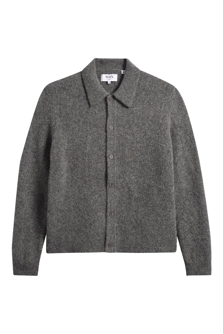 Tristan Fluffy Cardigan, Alternate, color, CHARCOAL