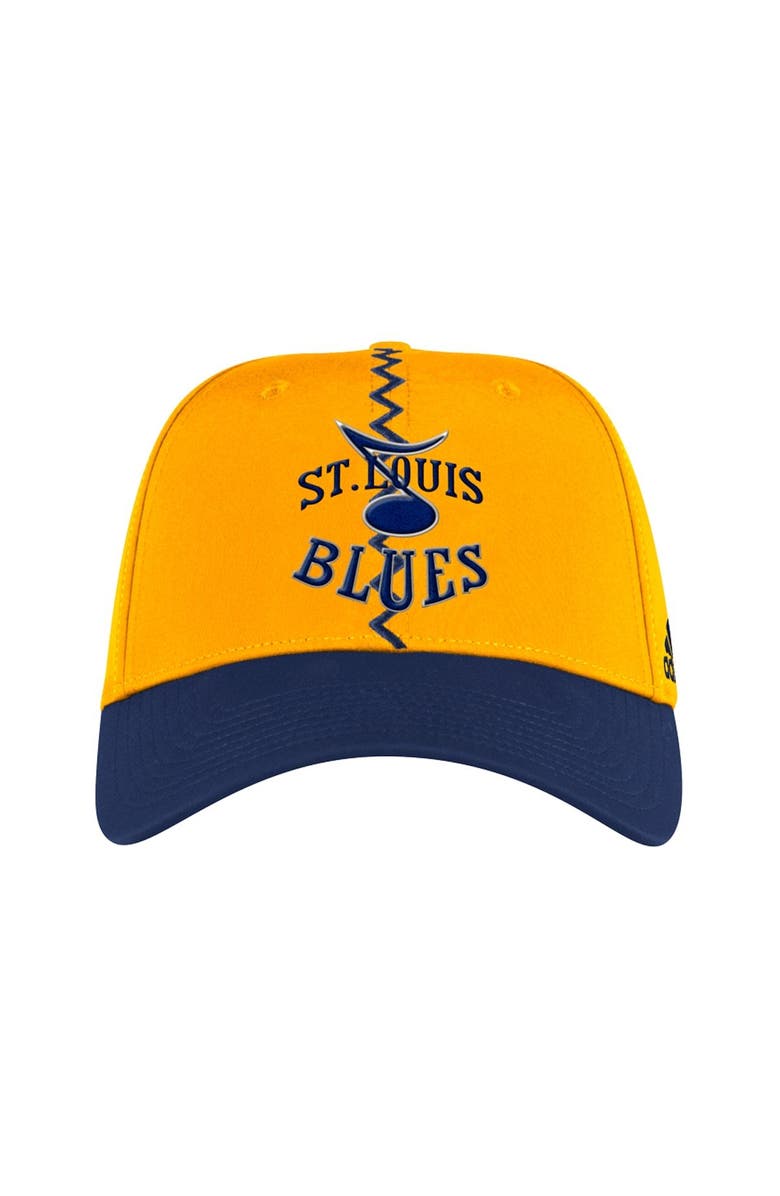 adidas Men's adidas Yellow St. Louis Blues Reverse Retro 2.0 Flex Fitted Hat, Main, color,