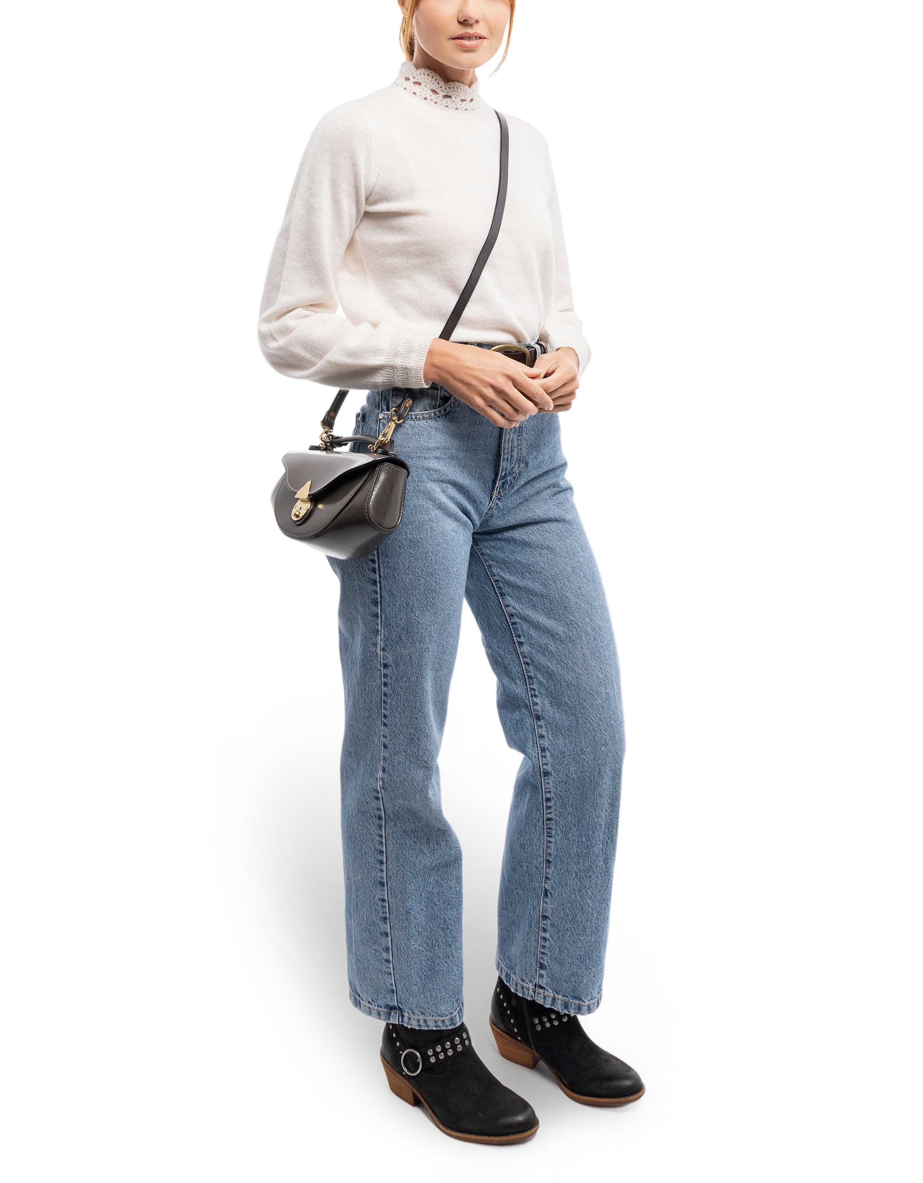 OLD TREND Azalea Genuine Leather Vintage Everyday Crossbody, Alternate, color, Grey