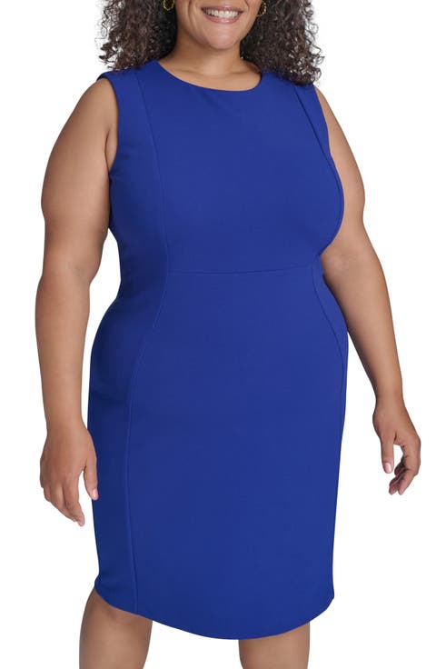 Basic Sleeveless Sheath Dress (Plus)
