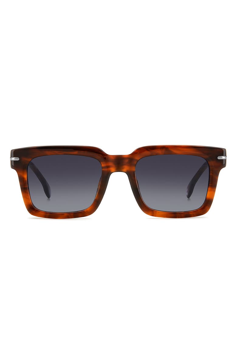 Carrera Eyewear 52mm Square Sunglasses, Main, color, Brown Horn