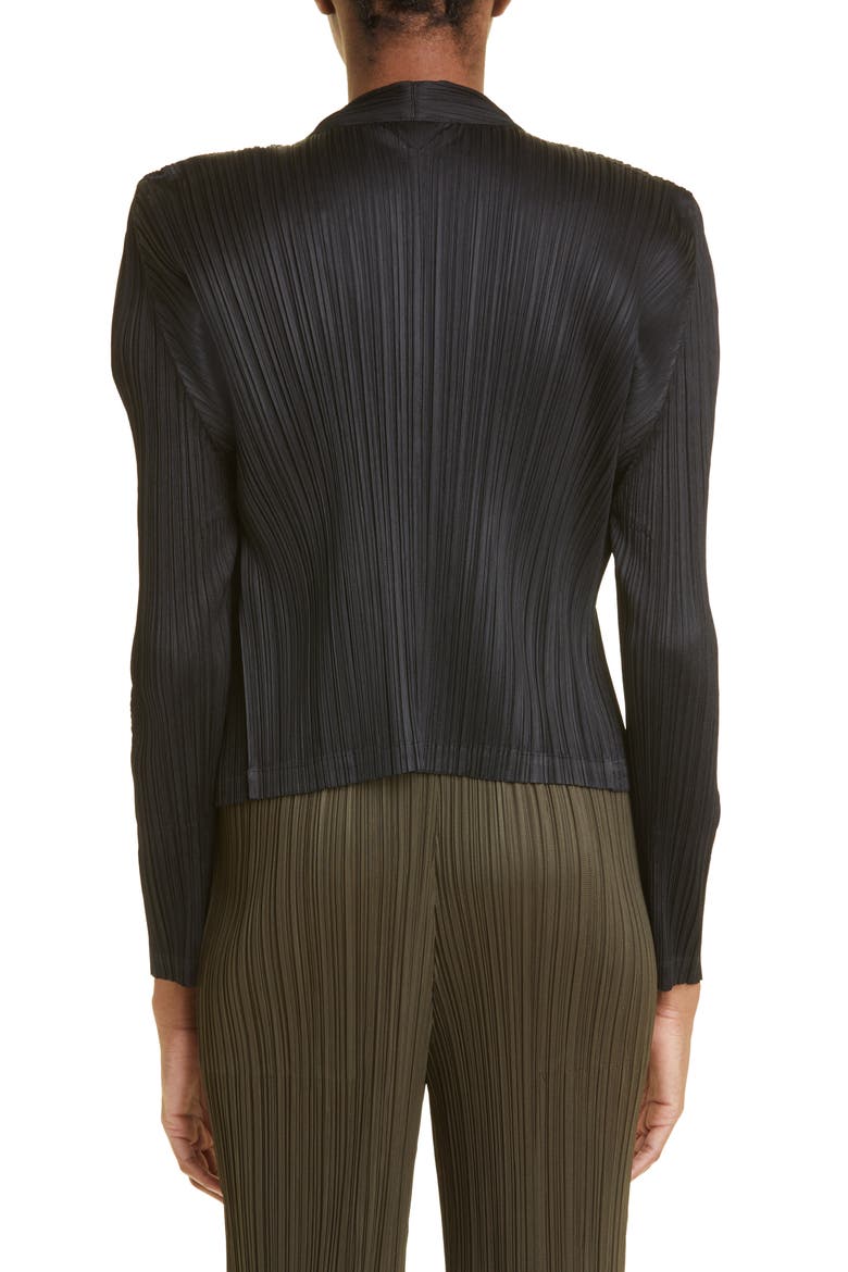 Monthly Colors December Pleated Cardigan, Alternate, color, BLACK