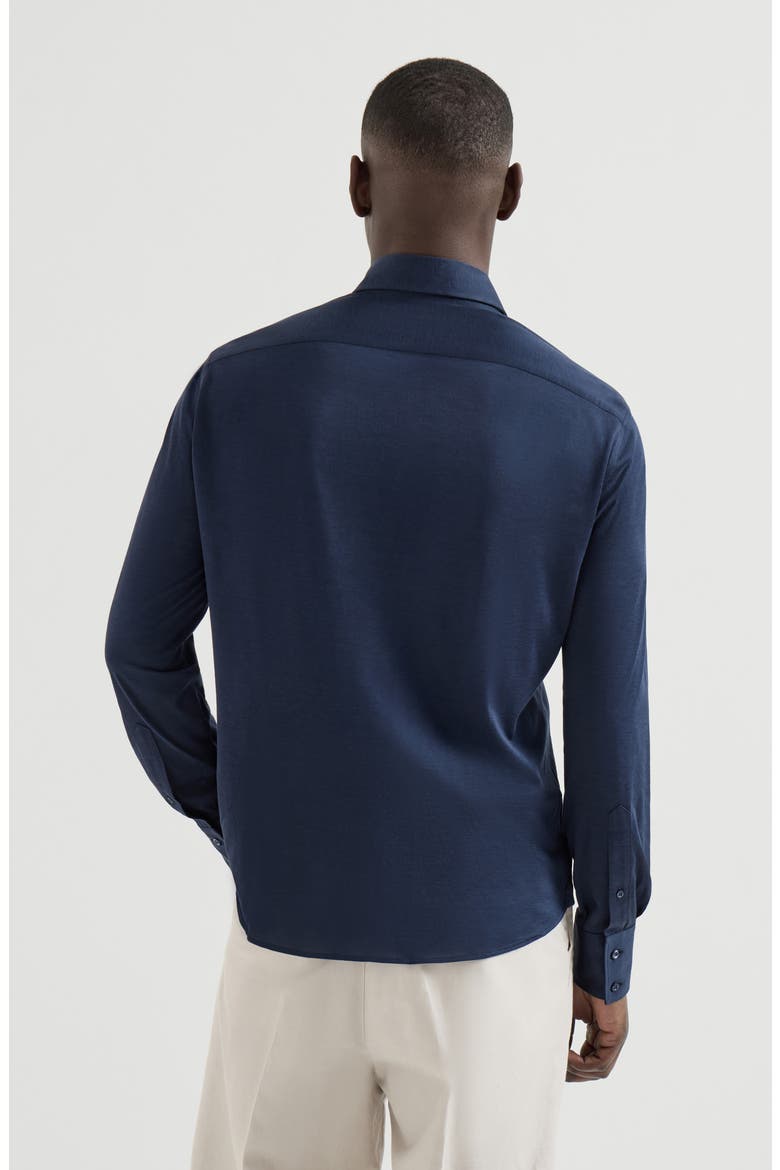 Spread collar shirt, Alternate, color, Azure
