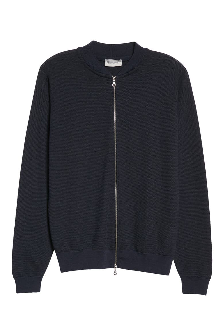 Men's Singular Full Zip Wool Sweater, Alternate, color, MIDNIGHT / BLACK