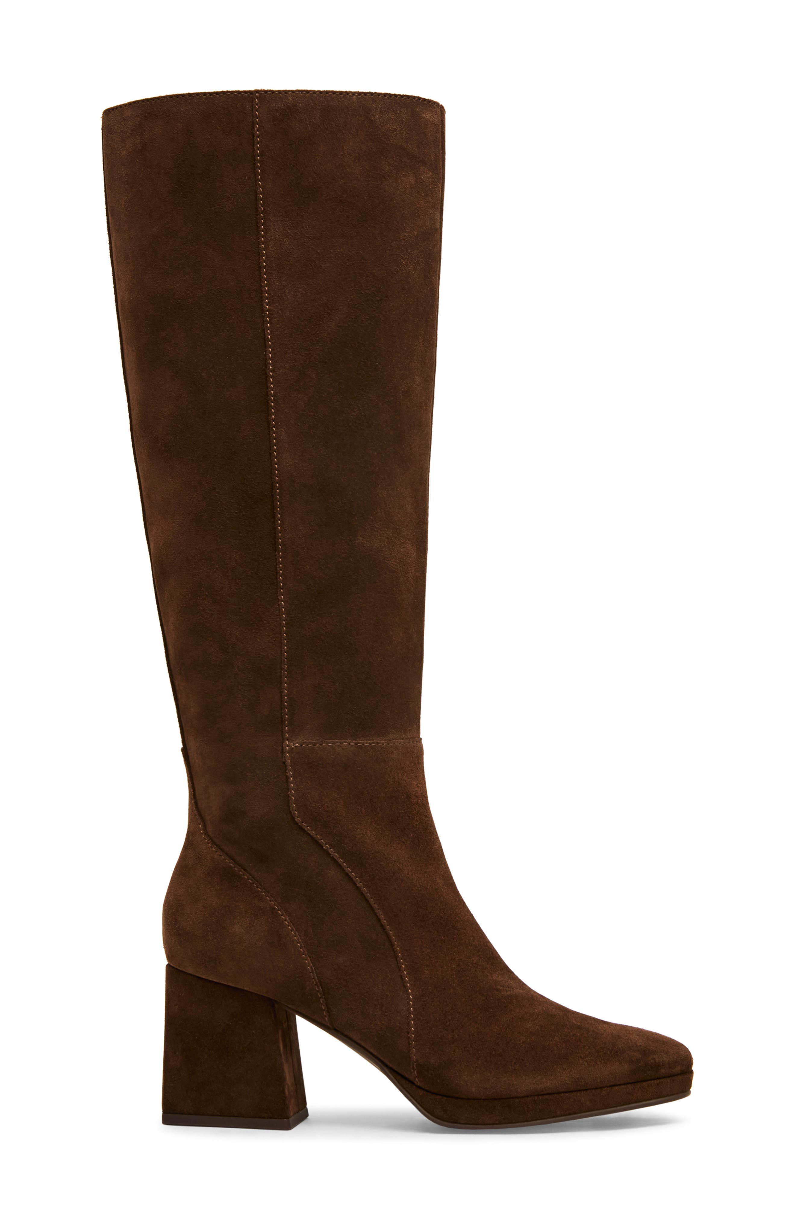 Sofie Waterproof Knee High Platform Boot, Alternate, color, CHOCOLATE SUEDE