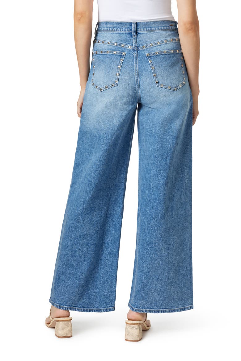 Studded High Waist Wide Leg Jeans, Alternate, color, SPLASH