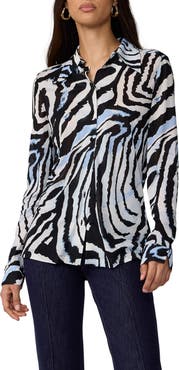 Diane von Furstenberg Perfect Zebra Print Button-Up Shirt
