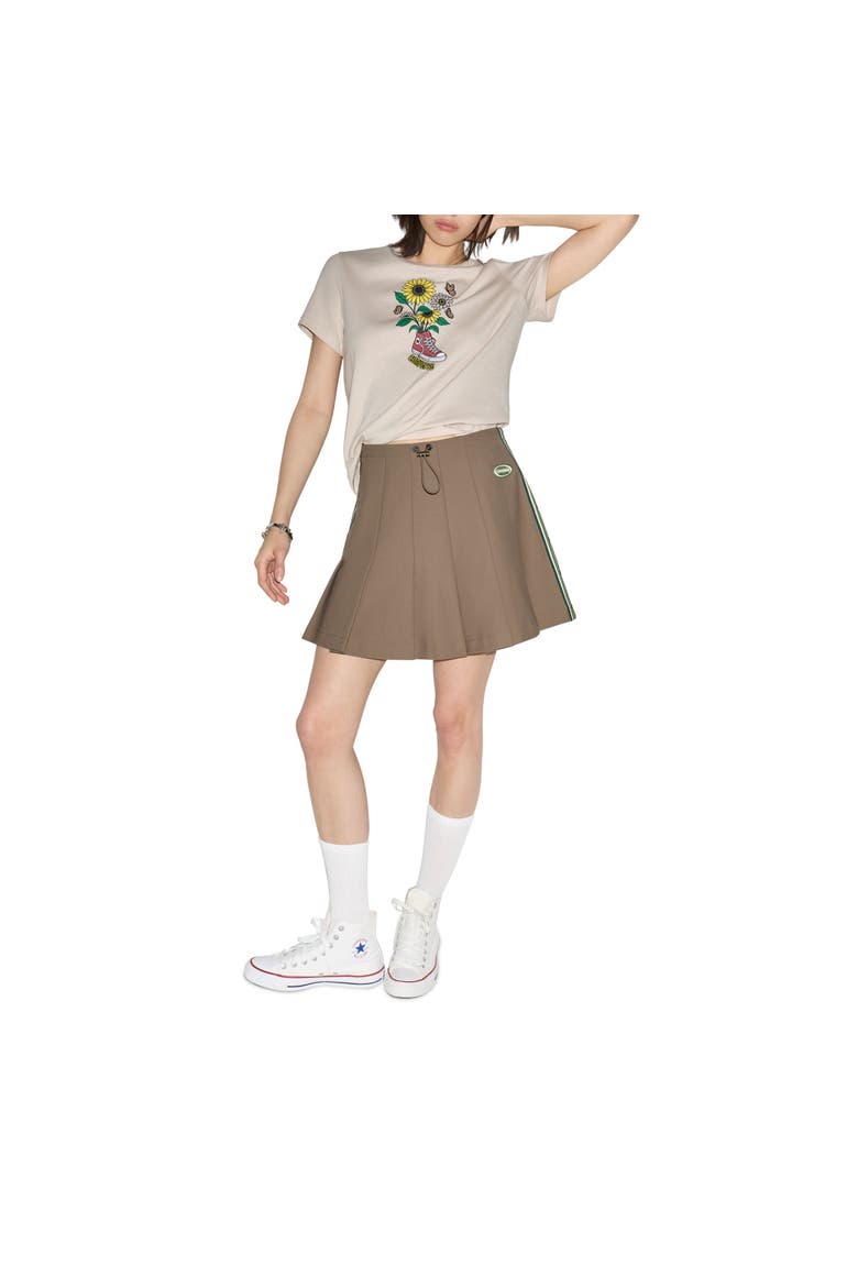 Pleated Track Skirt, Alternate, color, Taupe