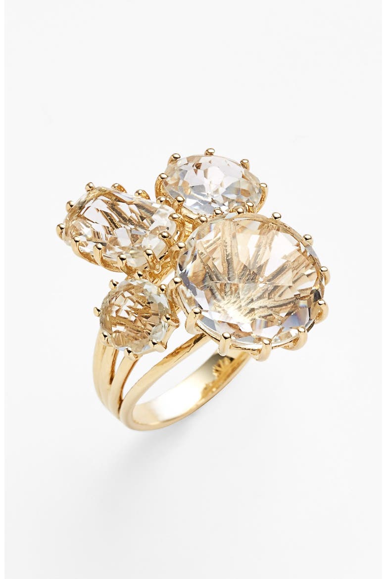 KALAN by Suzanne Kalan Stone Cluster Ring, Main, color, YELLOW GOLD/ WHITE TOPAZ