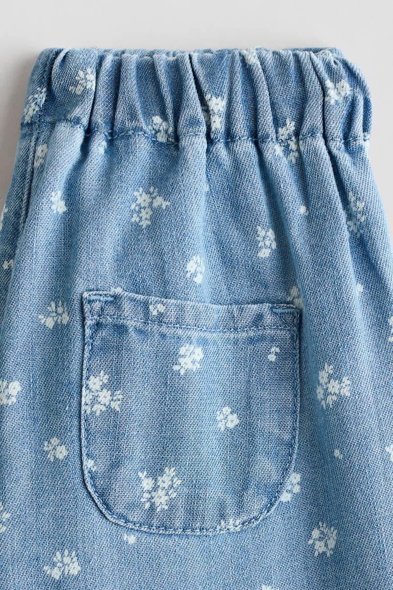 2-piece Printed Denim Set, Alternate, color, Light denim blue/floral